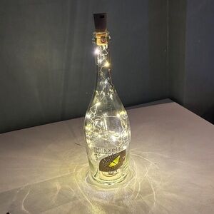 Elegant Lighted Glass Bottle with Warm Fairy Lights